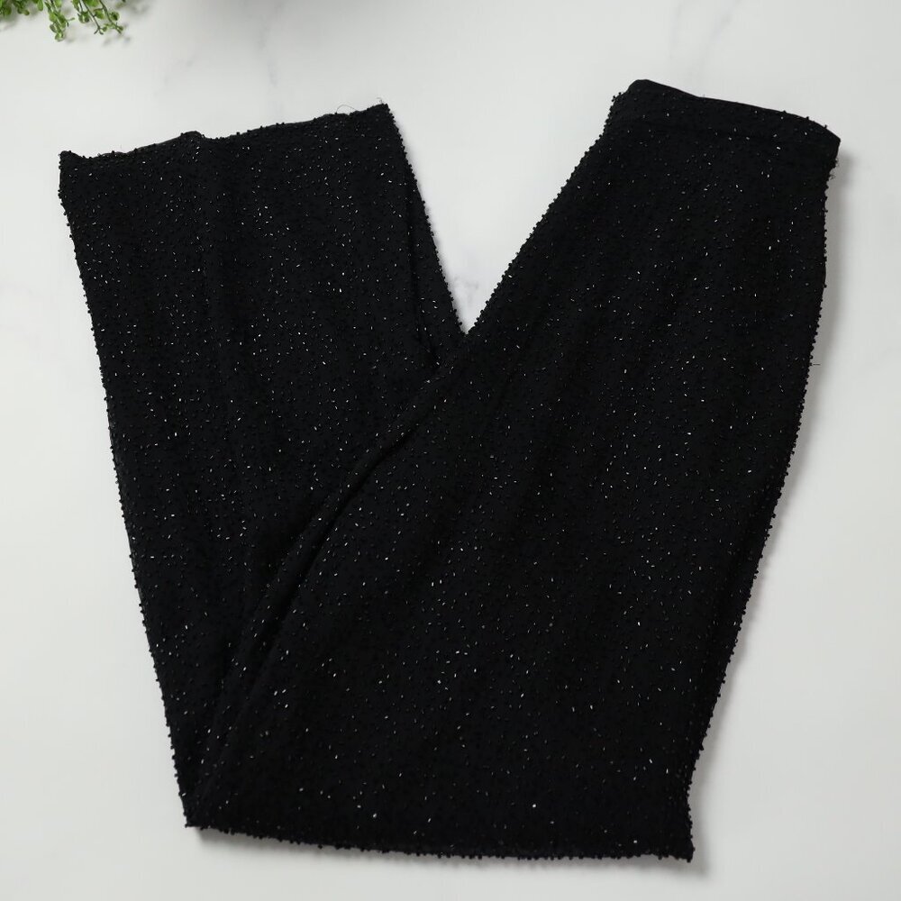 Basix II 100% Silk Beaded Black Dress Pants Size 6